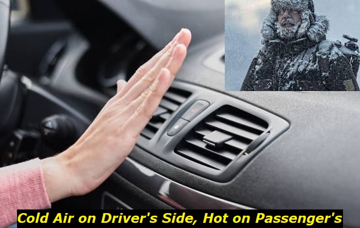 cold air on drivers side hot air on passengers sode